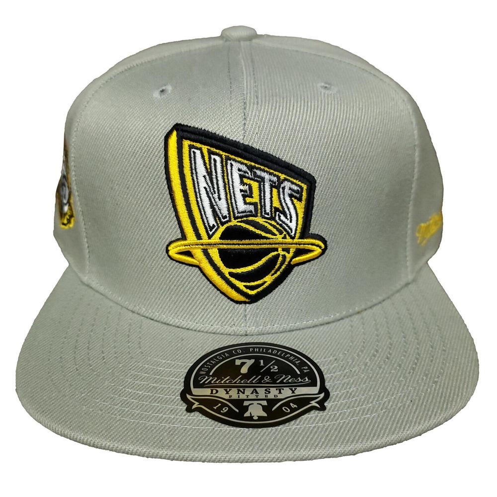 New Jersey Nets Mitchell &‎ Ness NBA Fitted 7 1/2 Flatbill Hat Cap 3D Logo NWT